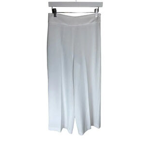 Zara White Wide Leg Pleated Side Zipper Stretch Trousers Pants Women Size Small